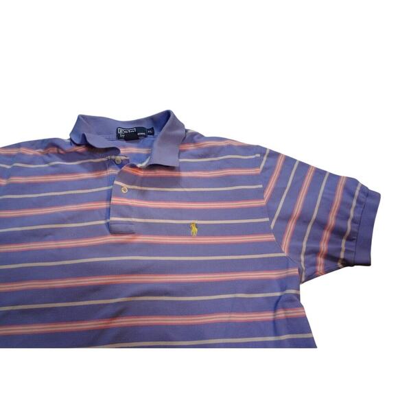 Y2K Polo Ralph Lauren Polo Shirt -Adult XL - Sky Blue Pink Small Pony Collared - Picture 2 of 10